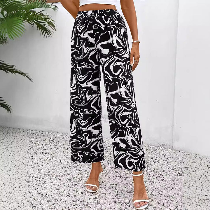 Chic Marble broek met elastische taille