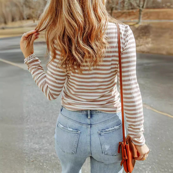 Gestreepte knit pullover trui voor dames