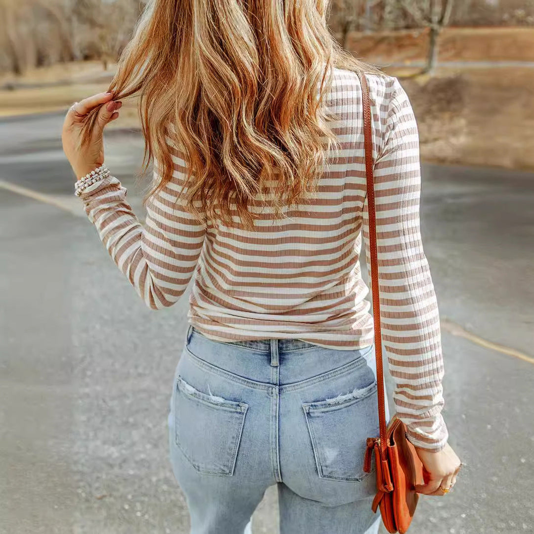 Gestreepte knit pullover trui voor dames