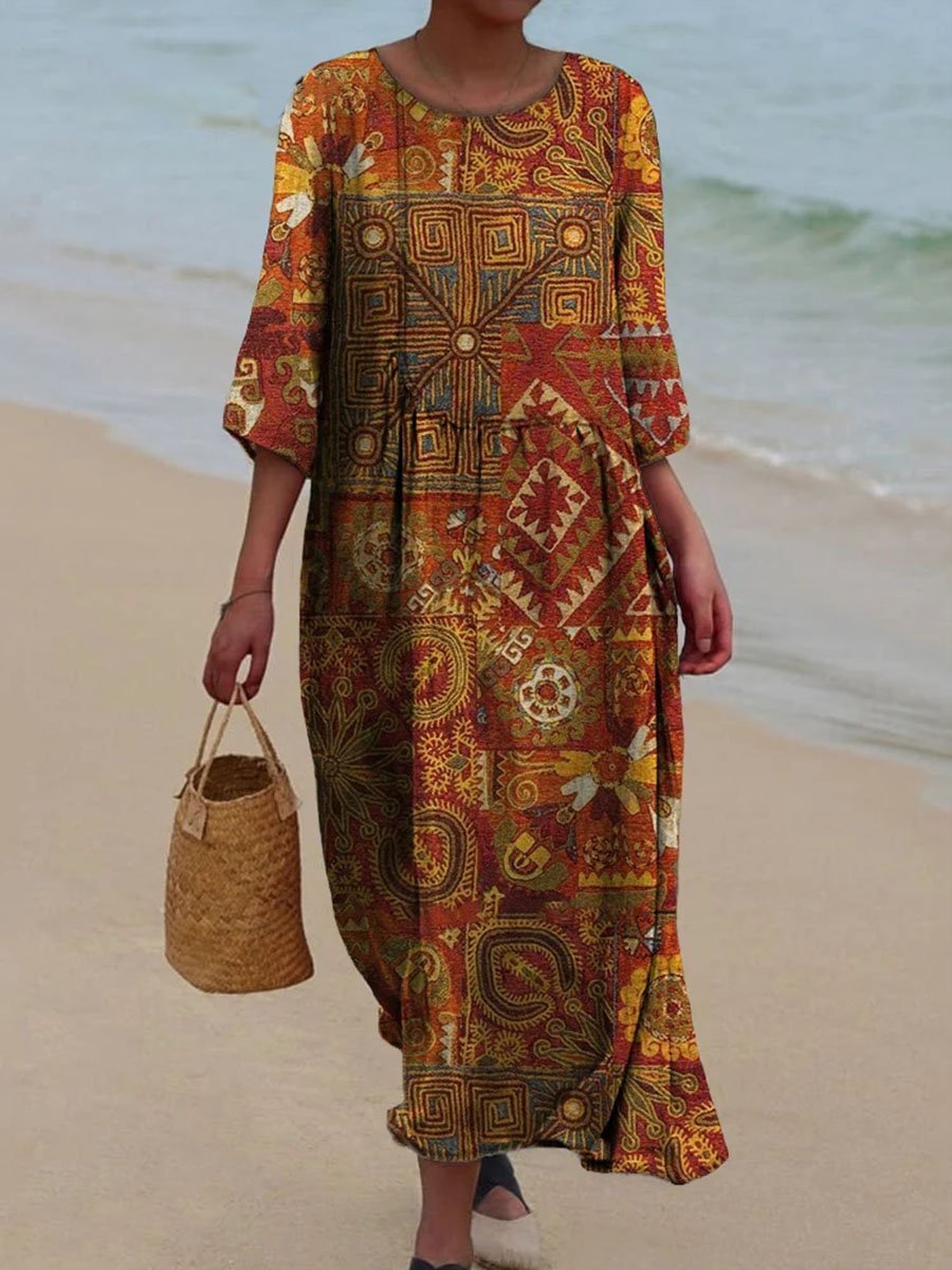 Trendy Midi-jurk met bloemenprint