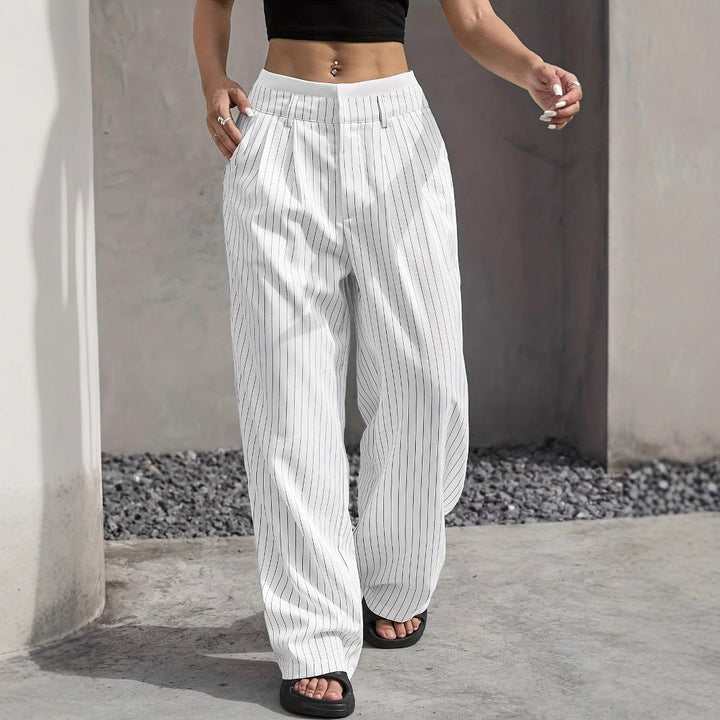 Casual broek met hoge taille