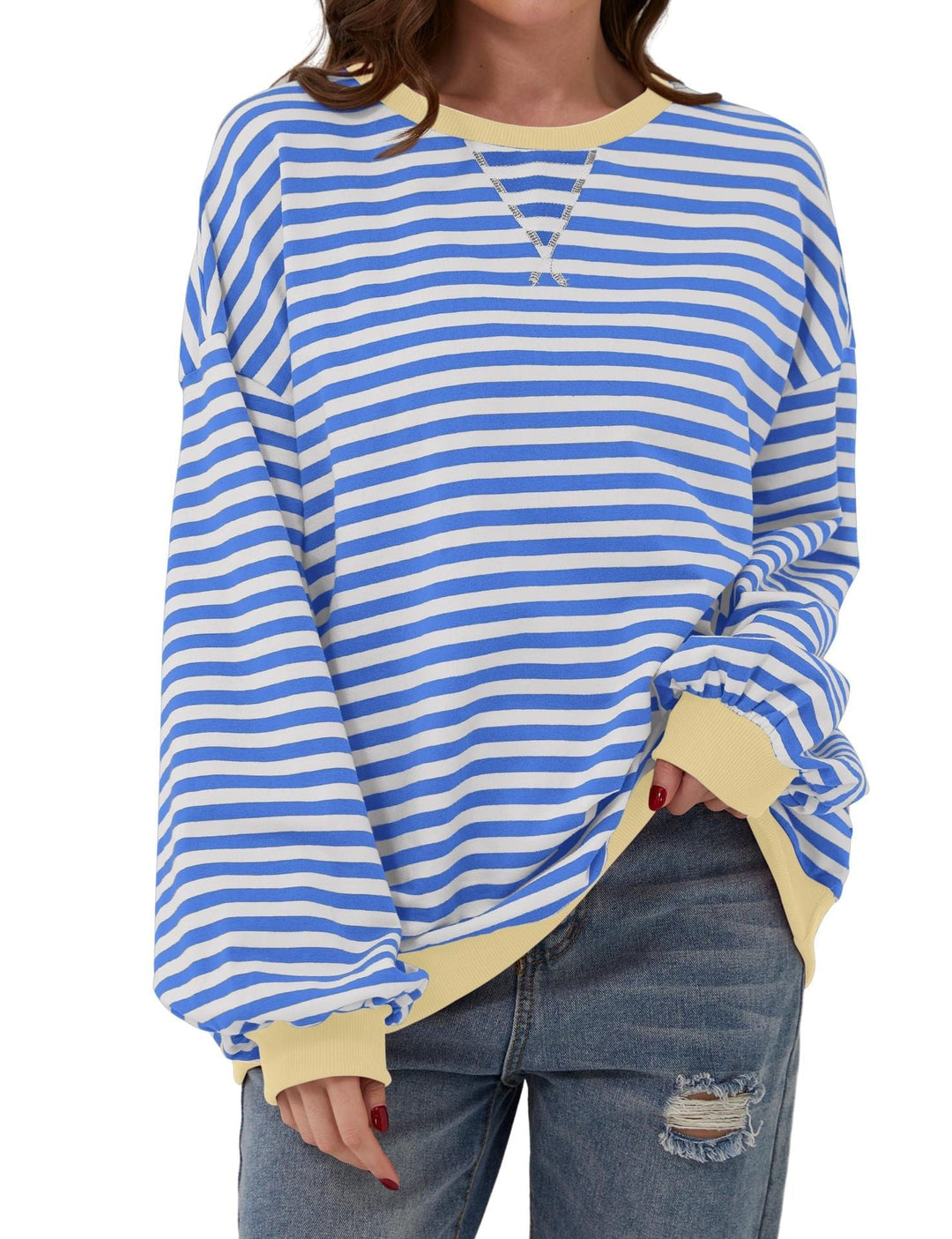 Casual shirt met lange mouwen en strepen