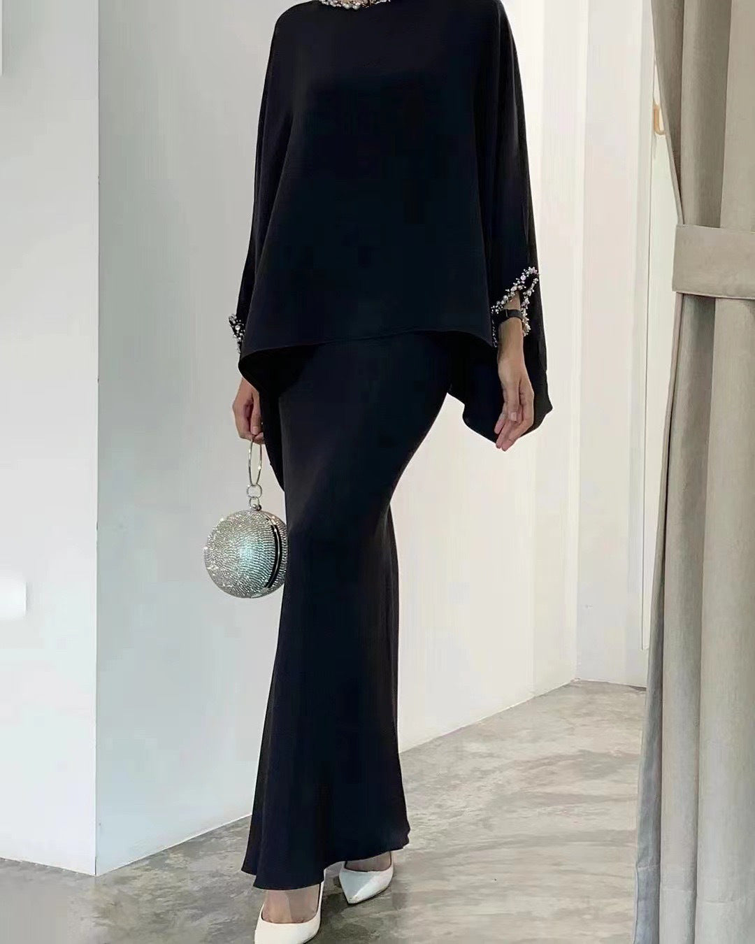 Two-Piece Pearl vloerlange jurk