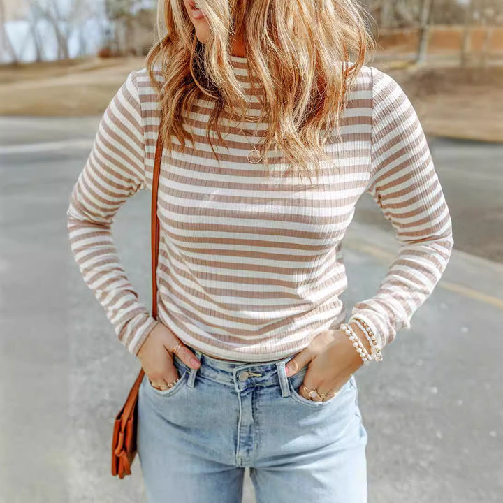 Gestreepte knit pullover trui voor dames