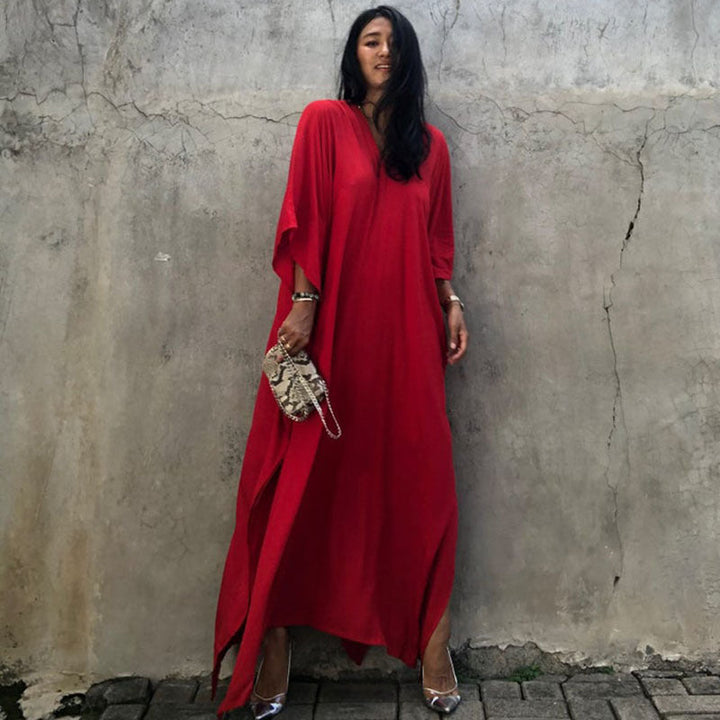 Relaxed Fit Vakantie Midi Jurk