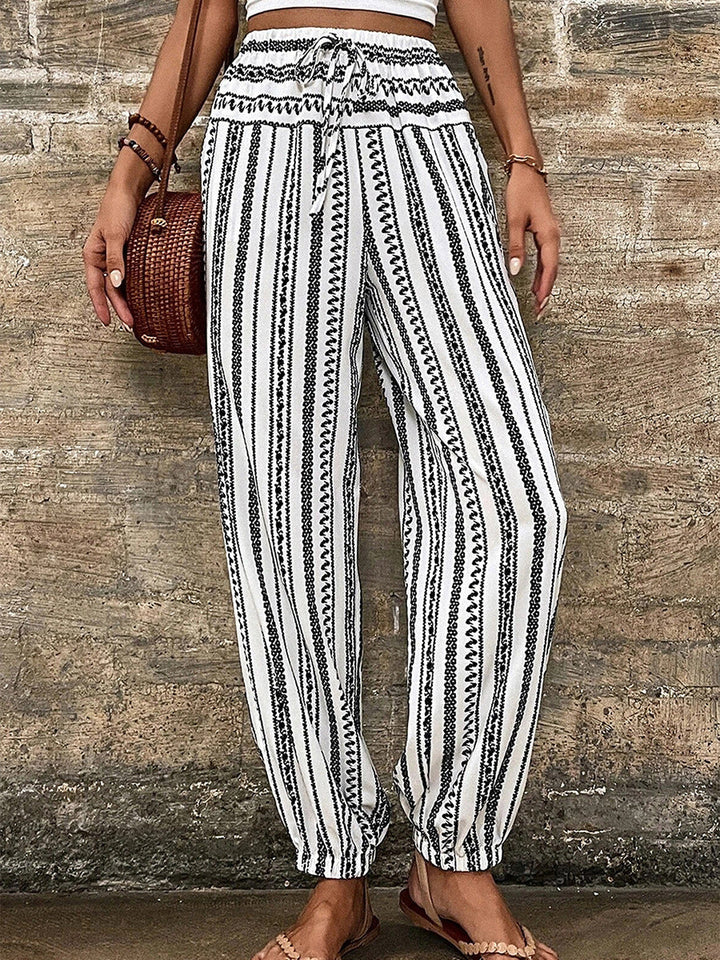 High Waist Gestreepte Broek