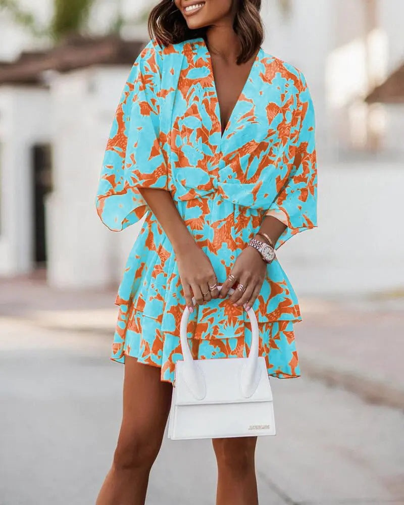 Flowy Batwing Dress met elegante V-hals