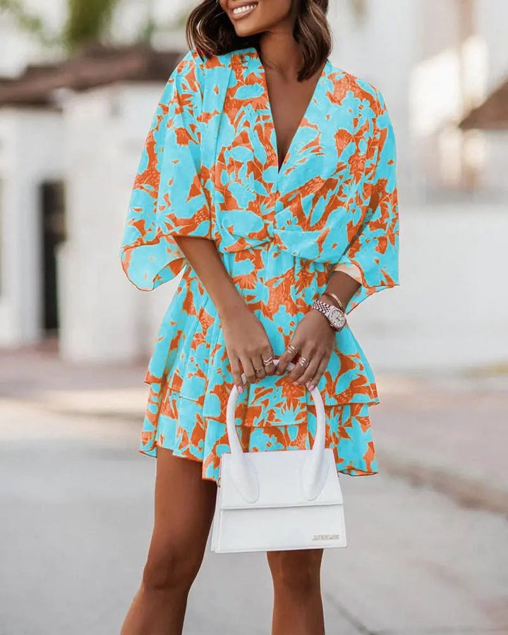 Flowy Batwing Dress met elegante V-hals