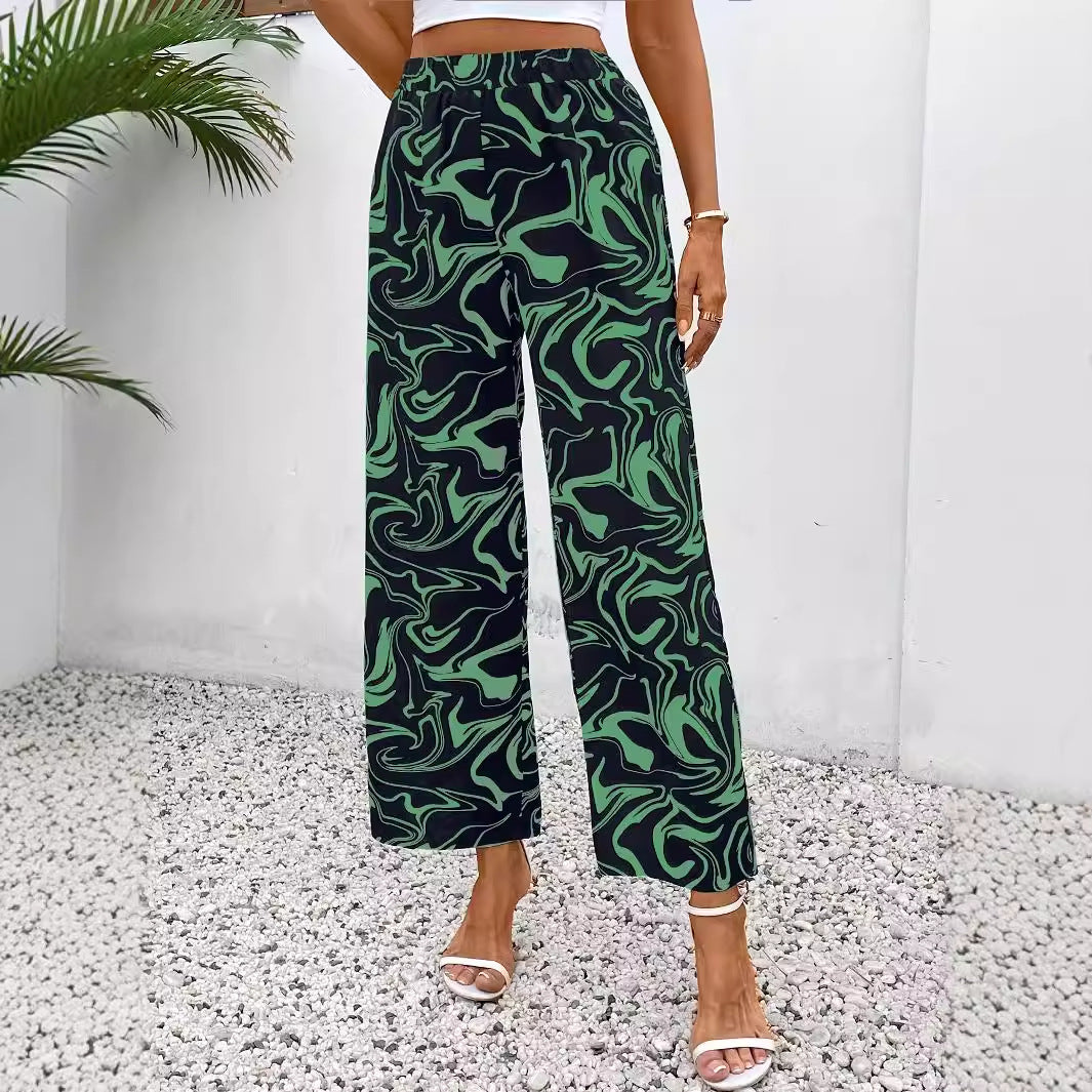 Chic Marble broek met elastische taille