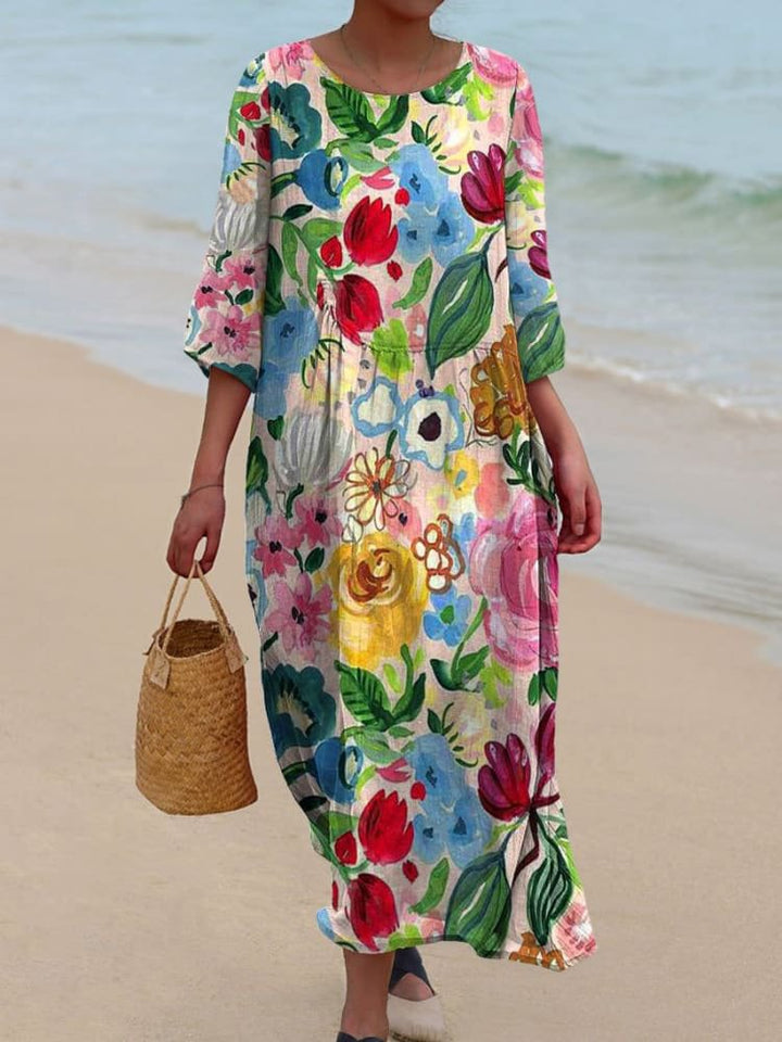 Trendy Midi-jurk met bloemenprint