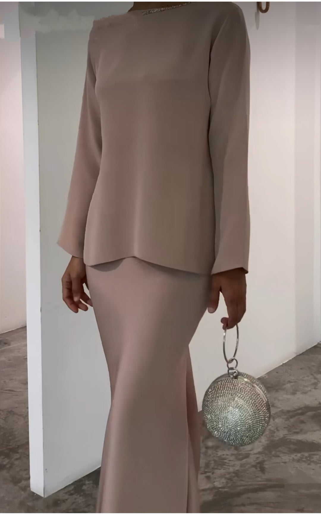 Two-Piece Pearl vloerlange jurk