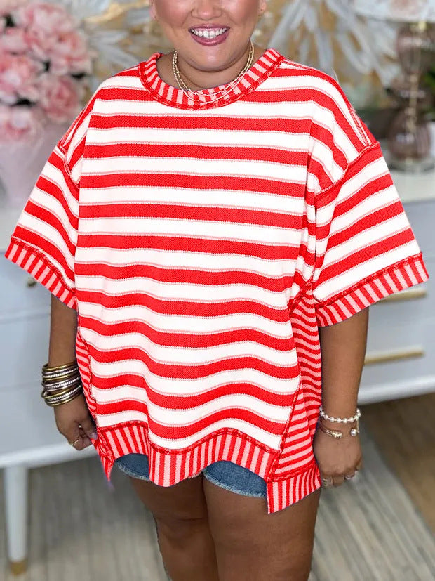 Soft Everyday Stripe Top – Flatteuze pasvorm voor casual kantoordagen en ontspannen weekendoutfits
