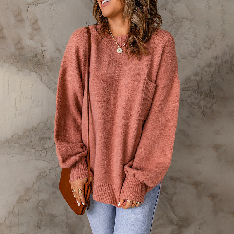 Loose Sweater met ronde hals en lange mouwen