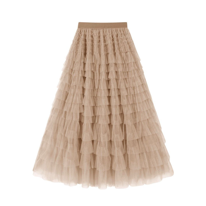 Flowy Gelaagde Mesh Midi Rok
