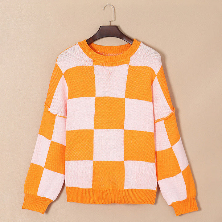 Casual Style geruite trui met contrasterende kleuren voor dames