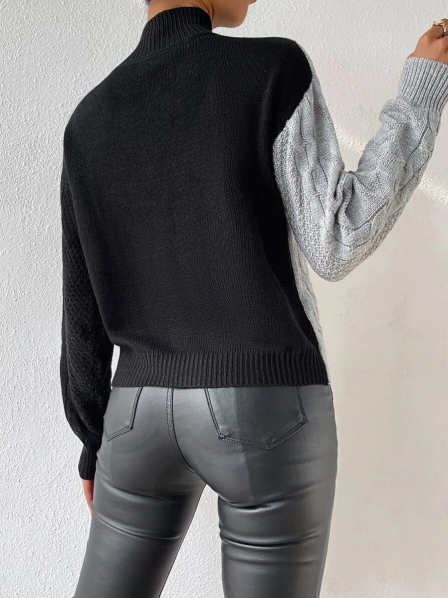 Dames twisted sweater met hoge kraag