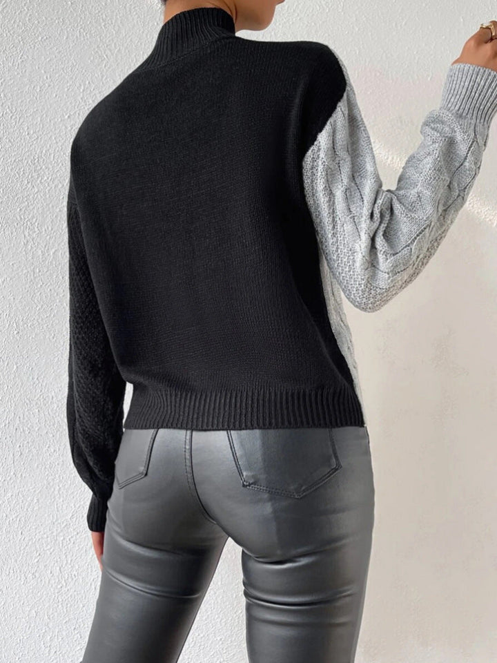 Dames twisted sweater met hoge kraag