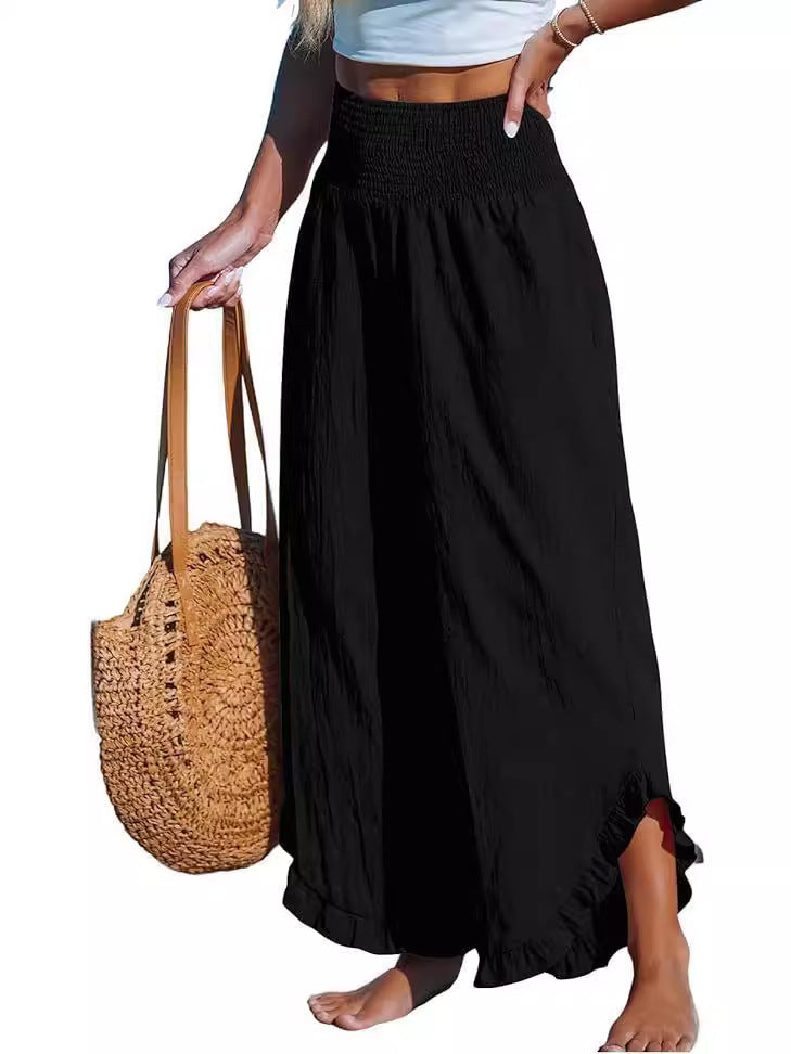 Hoog Taille Ongelijke Katoenen Broek
