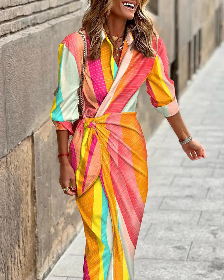 Gestreepte Long Shirtjurk