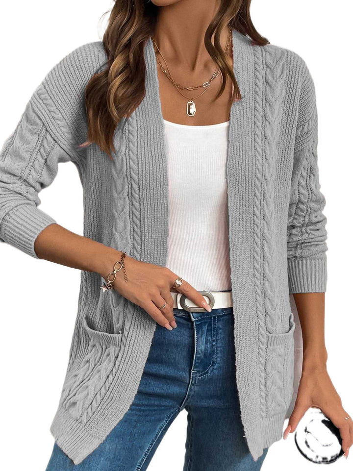 Gebreid long cardigan met knopen voor dames