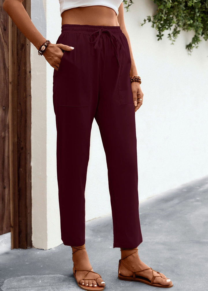 Casual broek met trekkoord en middelhoge taille
