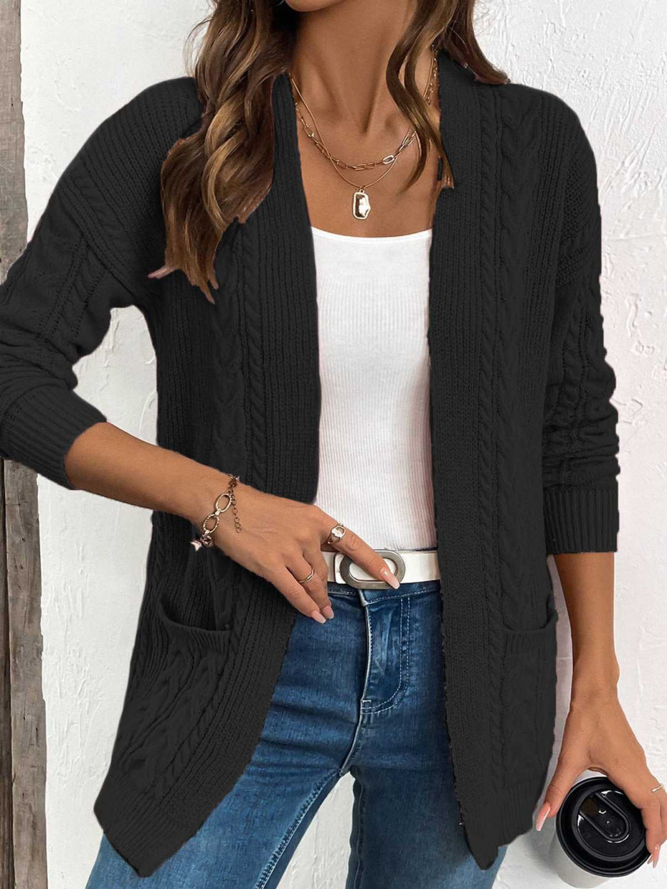 Gebreid long cardigan met knopen voor dames