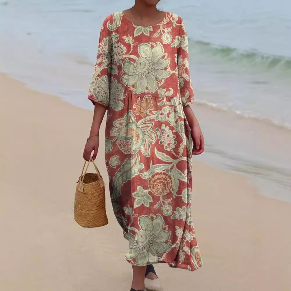 Trendy Midi-jurk met bloemenprint
