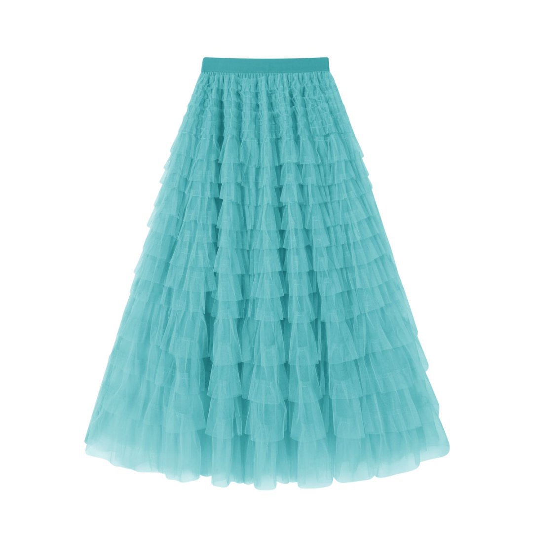 Flowy Gelaagde Mesh Midi Rok