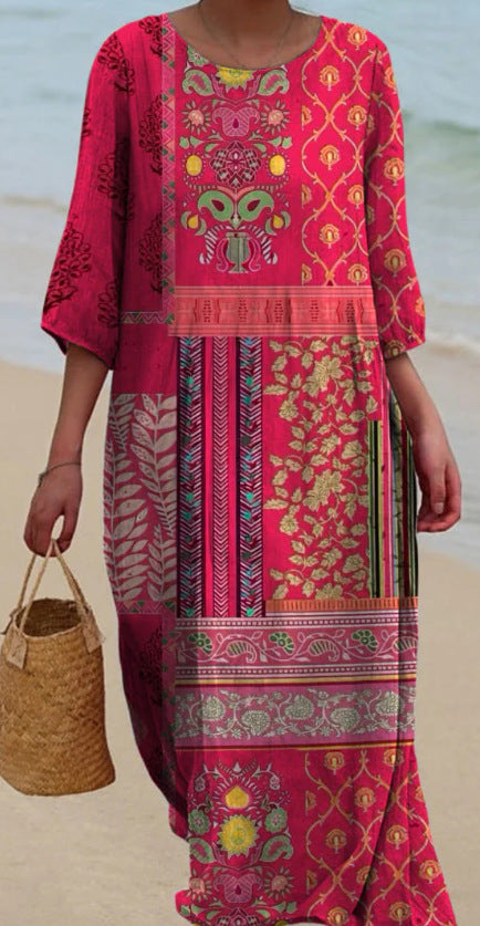Trendy Midi-jurk met bloemenprint