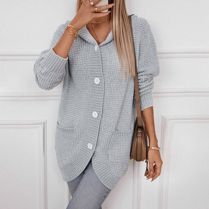 Dames Gebreide Cardigan met Capuchon Loose Mid-Length - Knus en Stijlvol