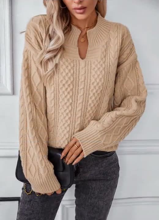 Drizzle kabelgebreide pullover trui