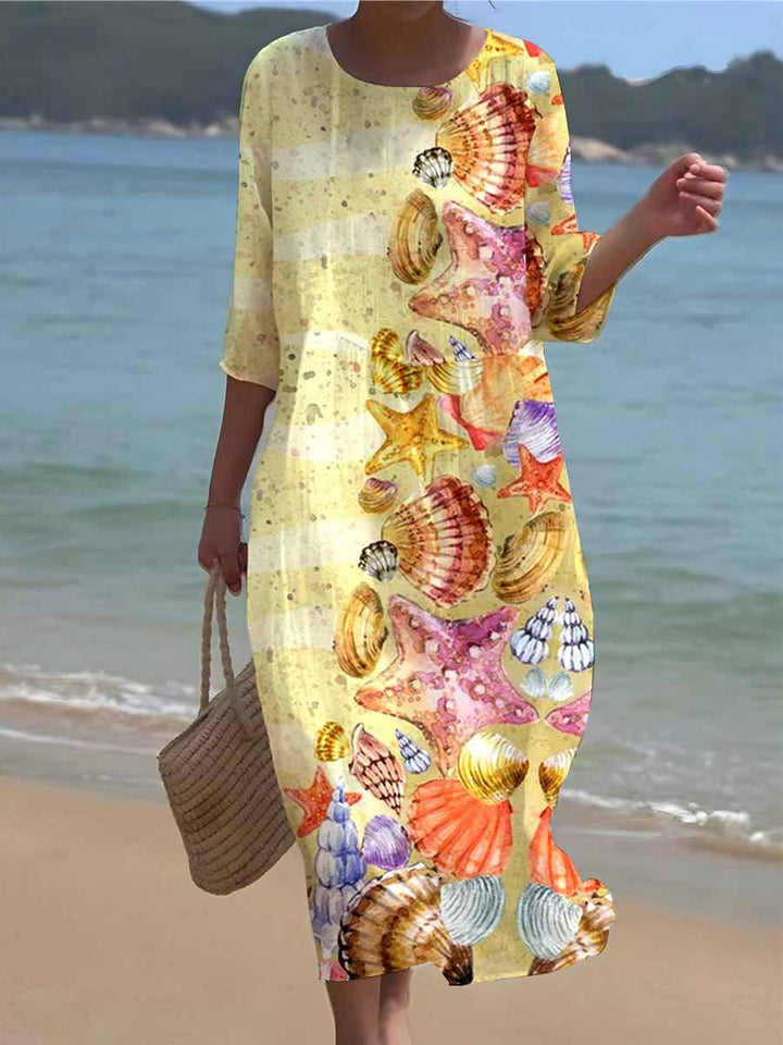 Trendy Midi-jurk met bloemenprint