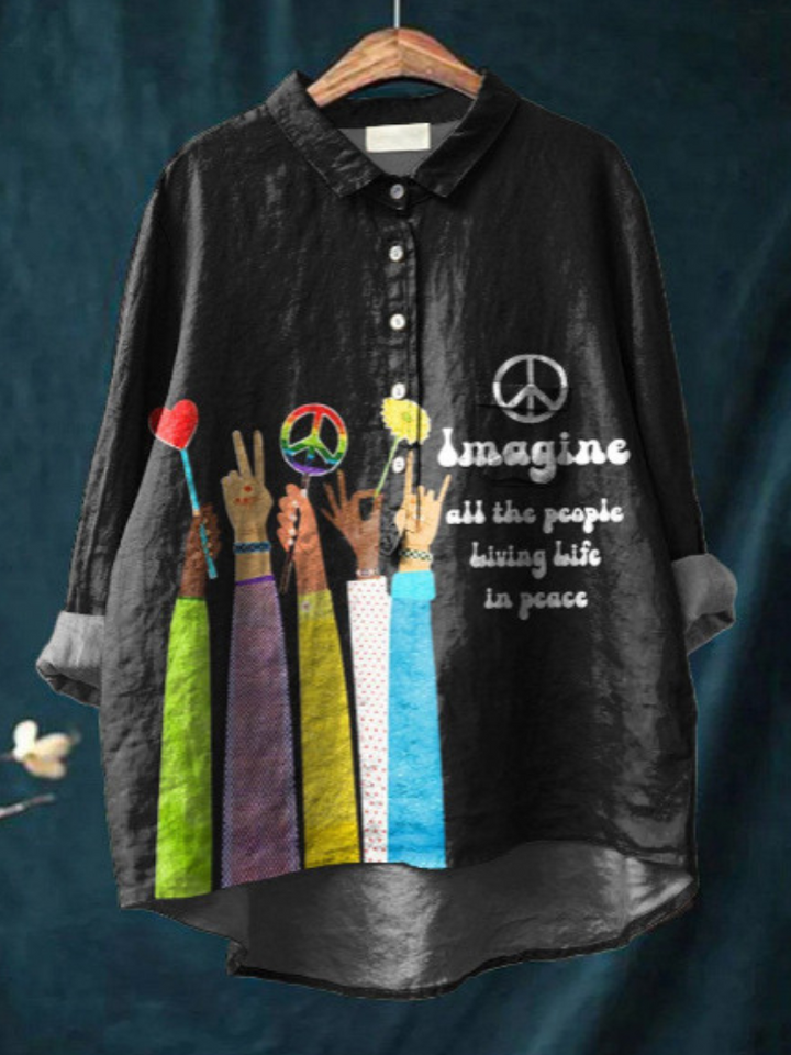 Peace Art Shirt met Hippie Vibe