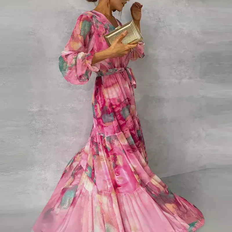 Chique Midi-jurk met Bloemenprint