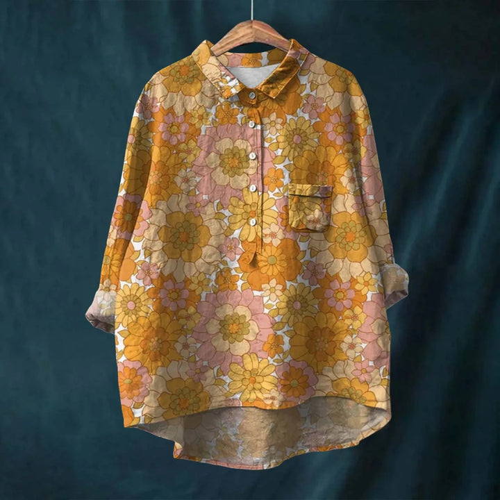 Elegante langarm bloemenblouse