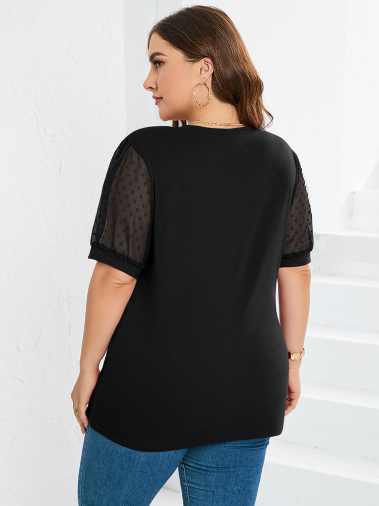 V-hals Blouse met Mouwen en Buikbedekking
