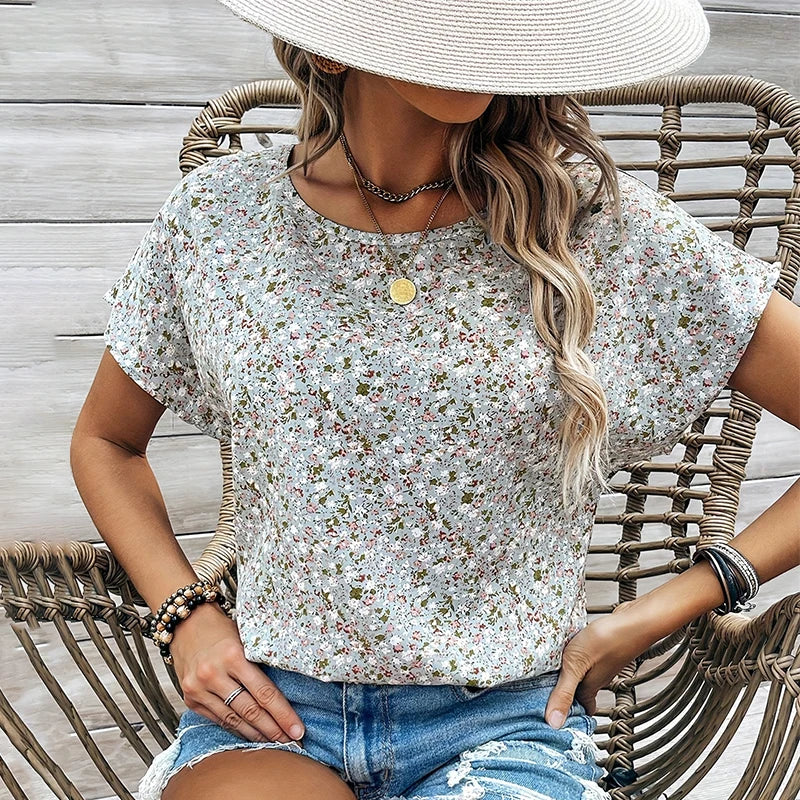 Losse blouse met bloemenprint