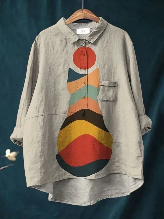 Uluru Graphic Shirt met kattenillustratie