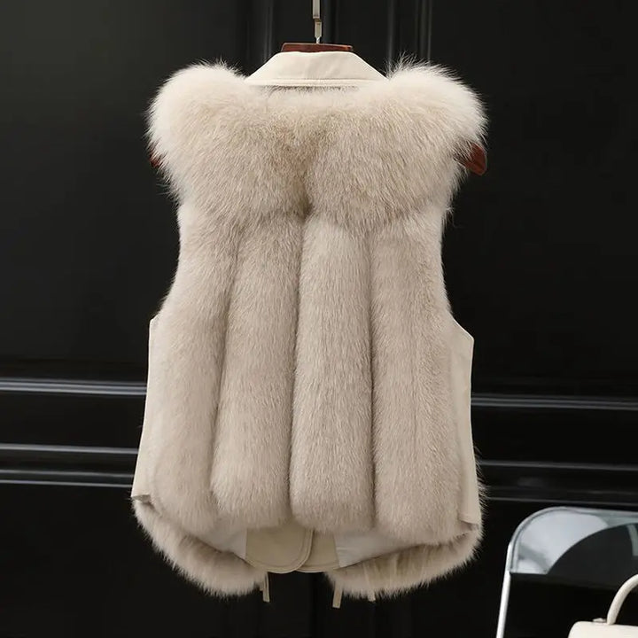 Elegante Fur Vest met gelaagde kraag