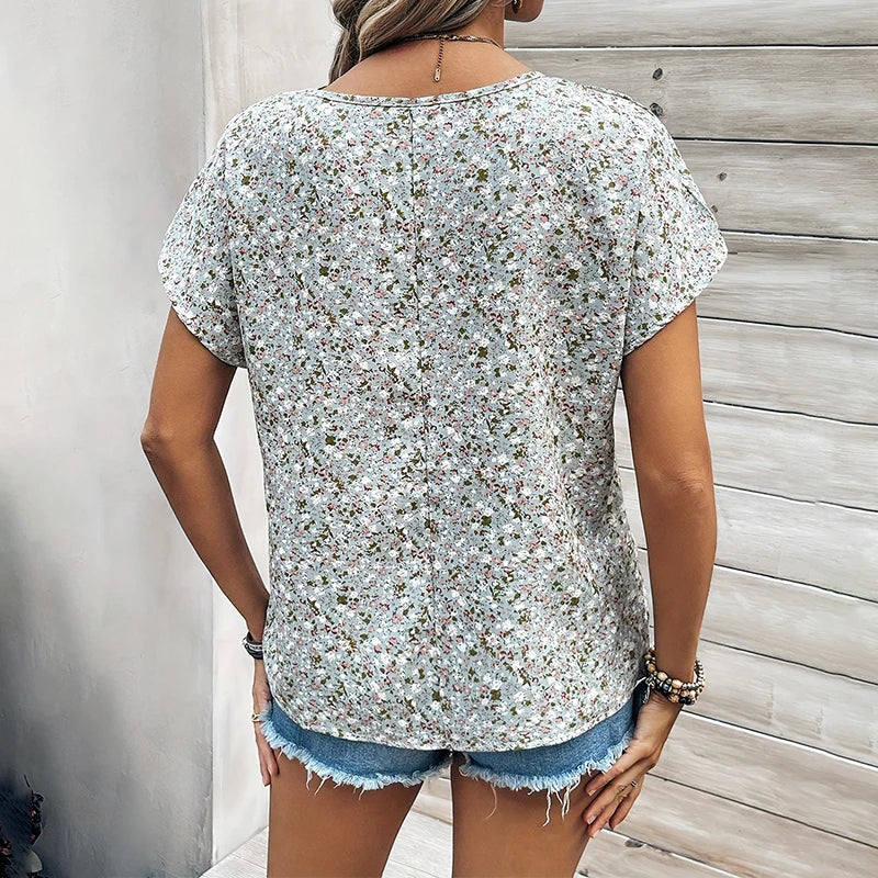 Losse blouse met bloemenprint
