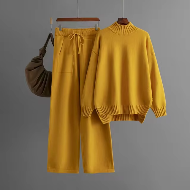 Ava™ - stijlvolle langarm trui en rechte broek