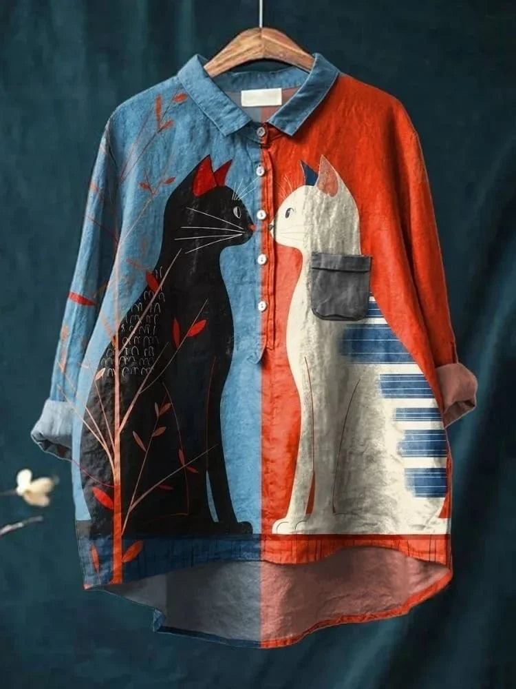 Uluru Graphic Shirt met kattenillustratie