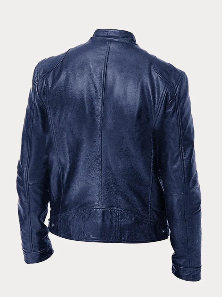 Casual leren jas met vintage uitstraling