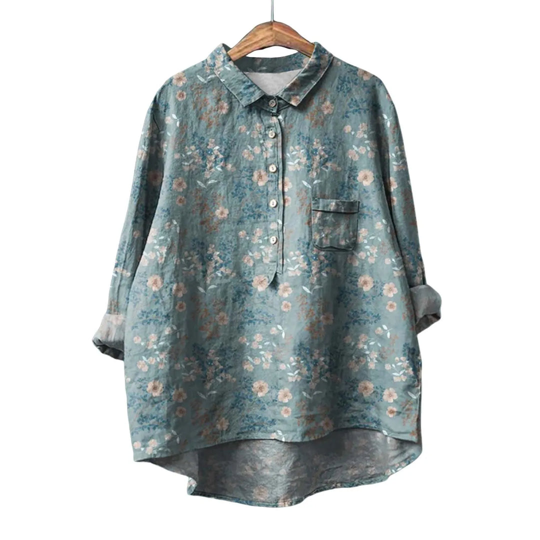 Elegante langarm bloemenblouse