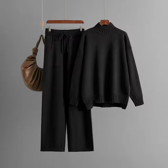 Ava™ - stijlvolle langarm trui en rechte broek