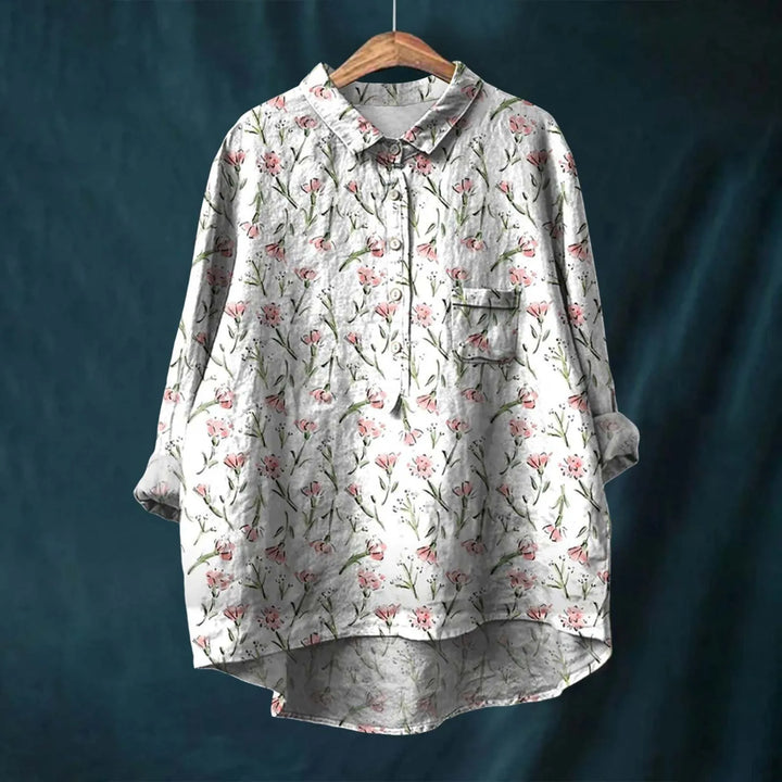 Elegante langarm bloemenblouse