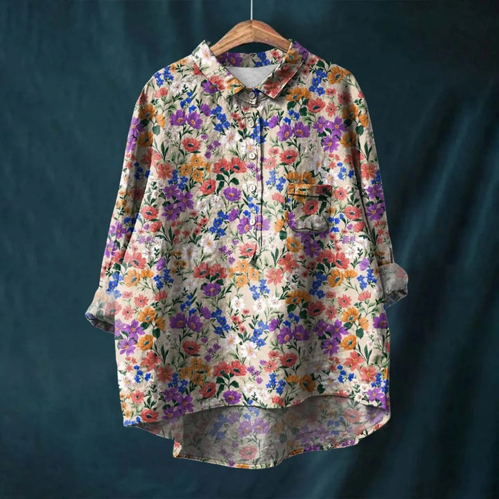 Elegante langarm bloemenblouse