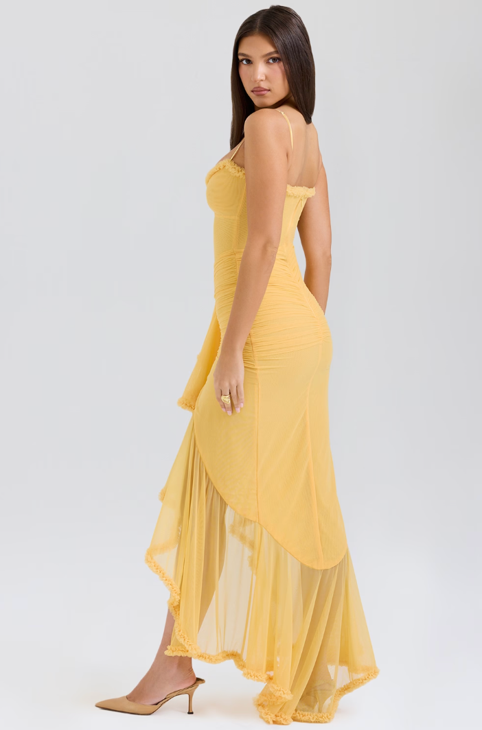 Geruite Partyjurk met Ruffles en Dovetail-zoom