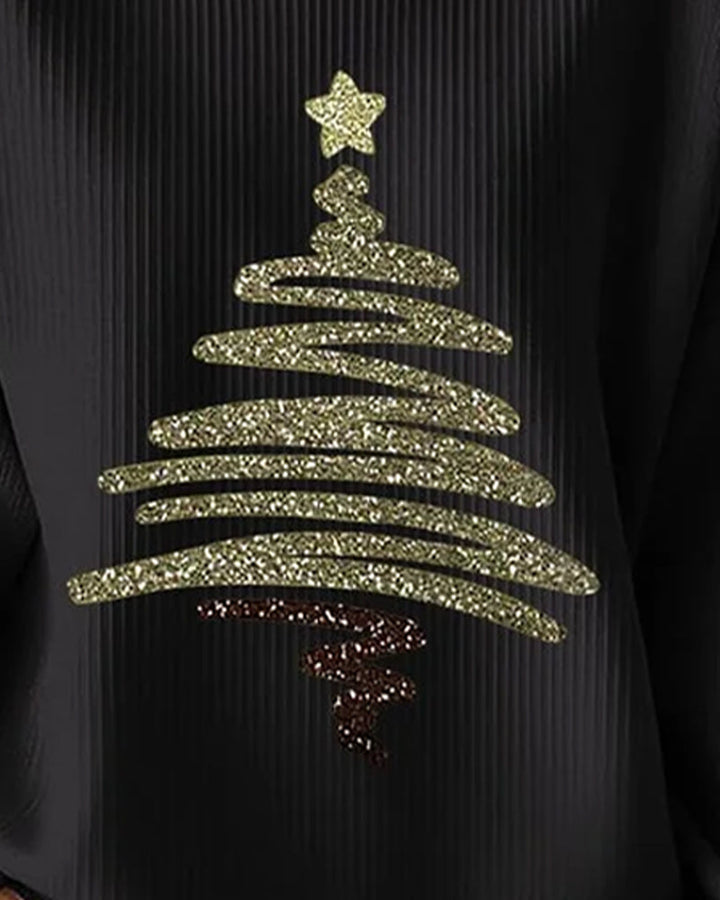 Losse sweatshirt met kerstprint en gestructureerd oppervlak