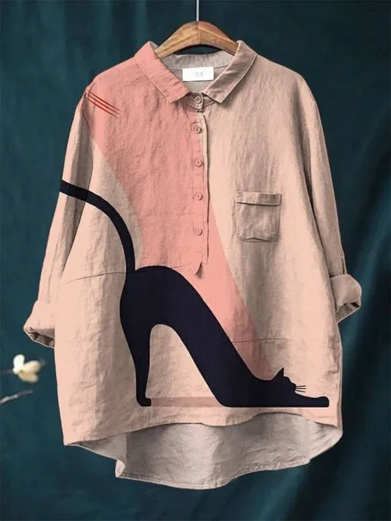 Uluru Graphic Shirt met kattenillustratie